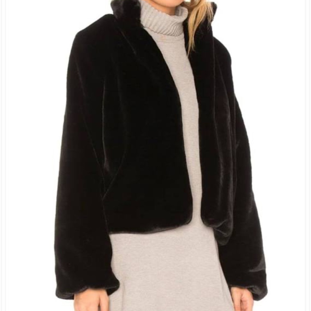 Tularosa Black Faux Fur Jacket